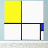 Toile MONDRIAN - COMPOSITION No II avec JAUNE et BLEU (Insitu (Plancher de Bois))
