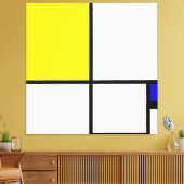 Toile MONDRIAN - COMPOSITION No II avec JAUNE et BLEU (Insitu(Salon))