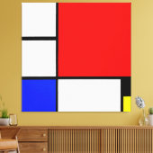 Toile MONDRIAN - COMPOSITION No II avec ROUGE BLEU JAUNE (Insitu(Salon))