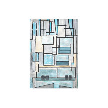 MONDRIAN - COMPOSITION VI - 9 - FAÇADE BLEU -1914
