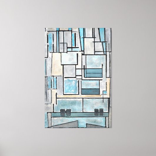 TOILE MONDRIAN - COMPOSITION VI - 9 - FAÇADE BLEU -1914 (Recto)