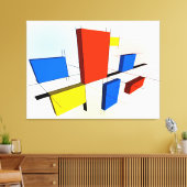 Toile Mondrian Inspiré 3D (Insitu(Salon))