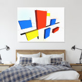 Toile Mondrian Inspiré 3D (Insitu(Chambre))