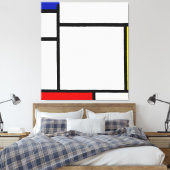 Toile MONDRIEN - COMPOSITION AVEC BLEU, JAUNE et ROUGE (Insitu(Chambre))