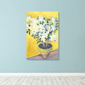 Toile Monet - Azalées blanches dans un pot, (Insitu (Plancher de Bois))