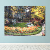 Toile Monet - Dans le Jardin, célèbre peinture (Insitu (Plancher de Bois))