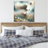 Toile Monet Girl in Meadow with a Dandelion (Insitu(Chambre))