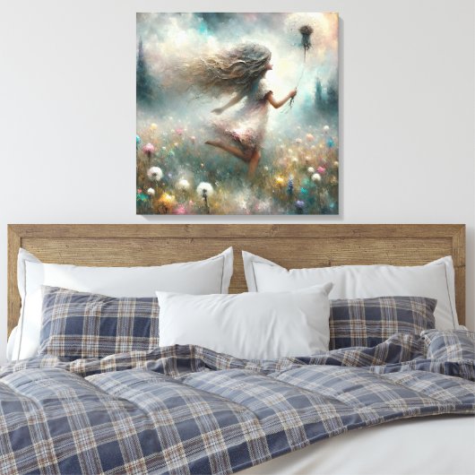 Toile Monet Girl in Meadow with a Dandelion (Insitu(Chambre))