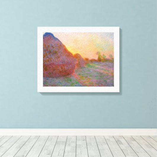 Toile Monet Haystack (Insitu (Plancher de Bois))
