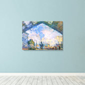 Toile Monet - La gare Saint-Lazare, art (Insitu (Plancher de Bois))