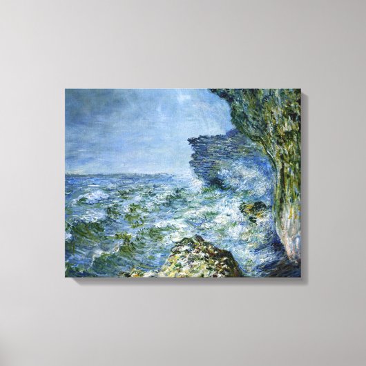 Toile Monet - La Mer à Fécamp, oeuvre d'impressionnisme (Recto)