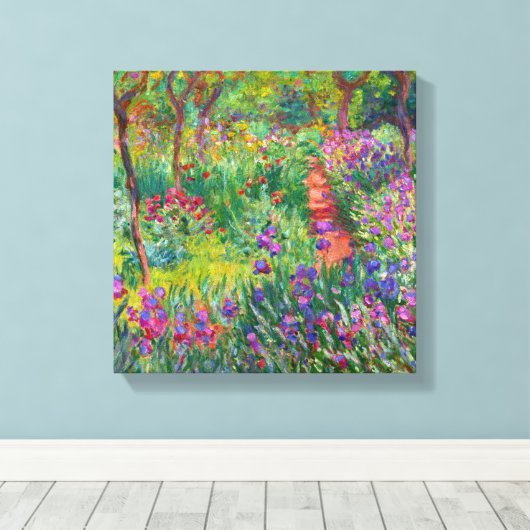 Toile Monet "Le jardin d'Iris à Giverny" (Insitu (Plancher de Bois))