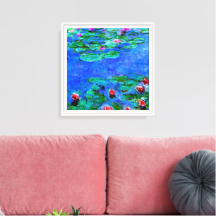 Toile Monet - Nymphéas, rouge,