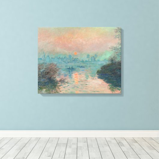 Toile Monet Sunset Seine Beaux-Art Impressionnisme (Insitu (Plancher de Bois))