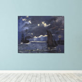 Toile Monet Vintage A Maritime Shipping by Moonlight (Insitu (Plancher de Bois))