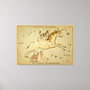 Toile Monoceros - Image de la carte astronomique Vintage