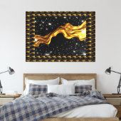 Toile Monochrome Opulent Swirl Liquid Gold Black Achempo (Insitu(Chambre))