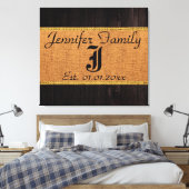 Toile Monogram Deer Russe Burlap Linge en bois Look (Insitu(Chambre))