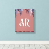Toile Monogram Marine Rose Wisteria Élégance (Insitu (Plancher de Bois))