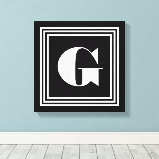 Toile Monogramme 3 trames en gras | Noir et blanc (Insitu (Plancher de Bois))