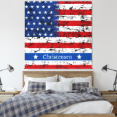Toile Monogramme 4 juillet American Flag Nom patriotique (Insitu(Chambre))