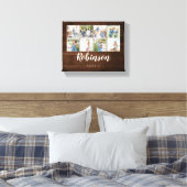 Toile Monogramme 8 Photo Famille Collage Bois rustique (Insitu(Chambre))