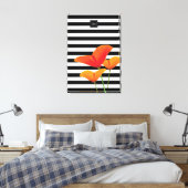 Toile Monogramme à rayures noires chic (Insitu(Chambre))