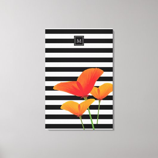 Toile Monogramme à rayures noires chic (Recto)