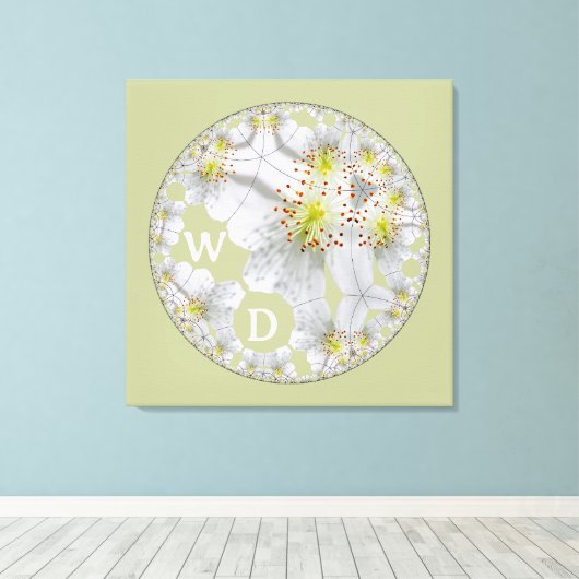 Toile Monogramme Abstrait Floral Art Vert clair (Insitu (Plancher de Bois))