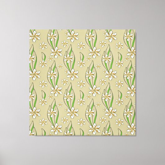 Toile Monogramme blanc floral Beige arrière - plan (Recto)