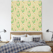 Toile Monogramme blanc floral Beige arrière - plan (Insitu(Chambre))