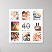 Toile Monogramme blanc pour 40e anniversaire (Recto)