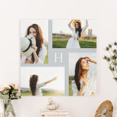 Toile Monogramme Blocs Editable Color Photo Canvas