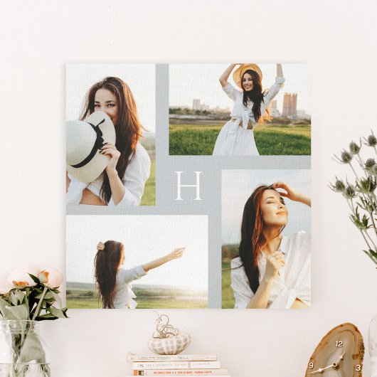 Toile Monogramme Blocs Editable Color Photo Canvas