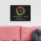 Toile Monogramme classique Holly Wreath Custom Christmas (Insitu(Salon))