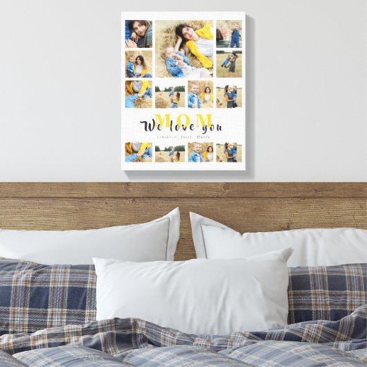 Toile Monogramme Collage personnalisé nous vous aimons m (Insitu(Chambre))