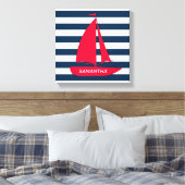 Toile Monogramme de bateau rouge Bleu Bleu Bleu Bleu (Insitu(Chambre))
