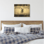 Toile Monogramme de Burlap vintage en bois (Insitu(Chambre))