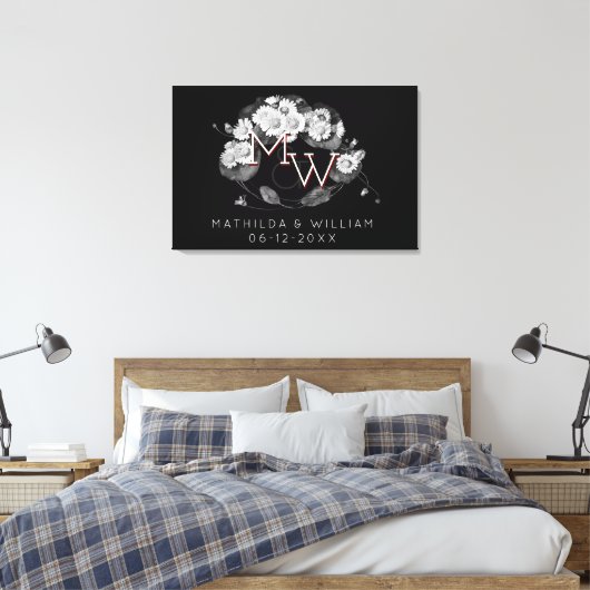 Toile Monogramme de couronne Art nouveau pour personnali (Insitu(Chambre))