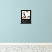 Toile Monogramme de famille moderne 4 Collage de photos (Insitu(Wood Floor))