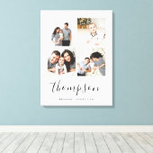 Toile Monogramme de famille moderne 4 Collage de photos (Insitu (Plancher de Bois))