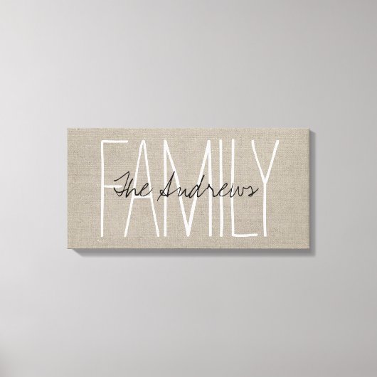 Toile Monogramme de famille rustique chic (Recto)