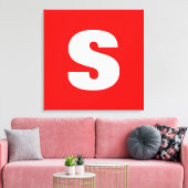 Toile Monogramme de lettre initiale style moderne rouge (Insitu(Salon))