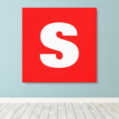 Toile Monogramme de lettre initiale style moderne rouge (Insitu (Plancher de Bois))
