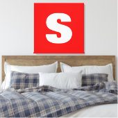 Toile Monogramme de lettre initiale style moderne rouge (Insitu(Chambre))