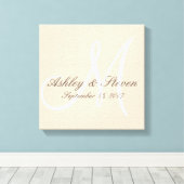 Toile Monogramme de lin rustique moderne (Insitu (Plancher de Bois))