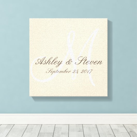 Toile Monogramme de lin rustique moderne (Insitu (Plancher de Bois))