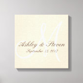 Toile Monogramme de lin rustique moderne (Recto)