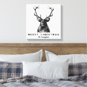 Toile Monogramme de Noël Russe noir blanc cerf (Insitu(Chambre))