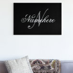 Toile Monogramme de nom noir et blanc personnalisé uniqu<br><div class="desc">Personnalisé Unique Noir et Blanc Nom Monogramme Design pour tout le monde.</div>